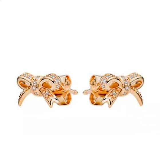 ♂PANDORA   ROSE SPARKLING BOW - Picture 1 of 3